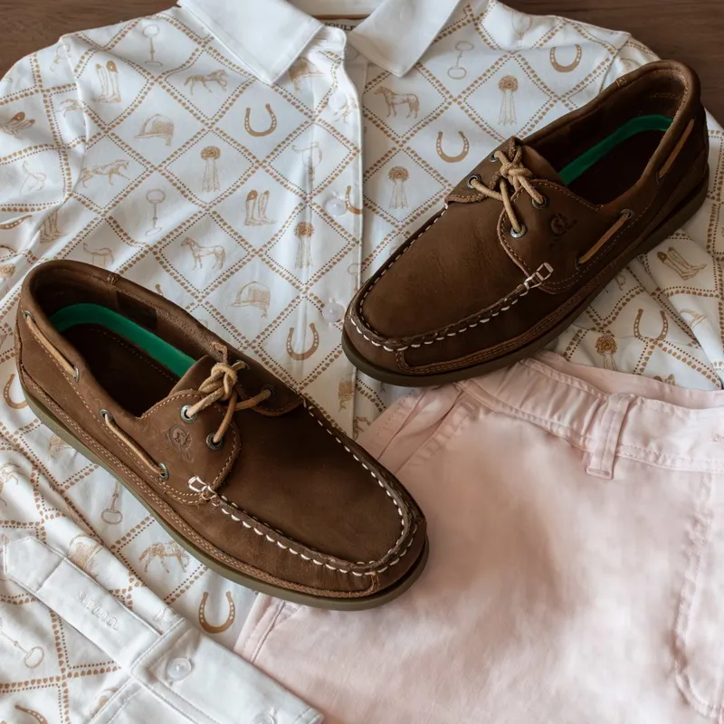 Chatham X Joules Cove Womens Nubuck Boat Shoes - Tan-6