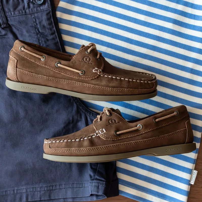 Chatham X Joules Cove Womens Nubuck Boat Shoes - Tan-5