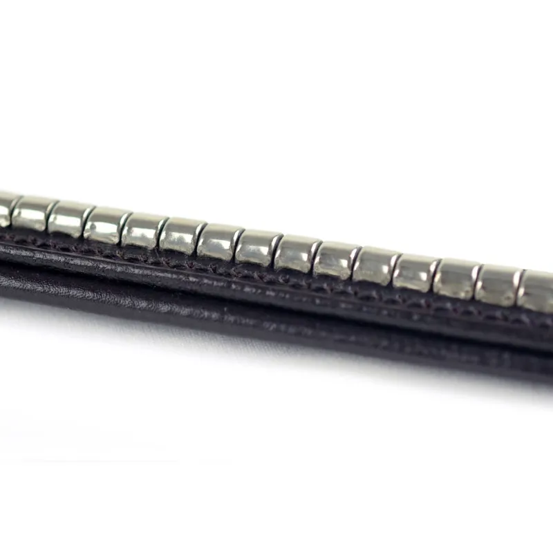 Dever Ascot Clincher Browband - Brown/Silver-1