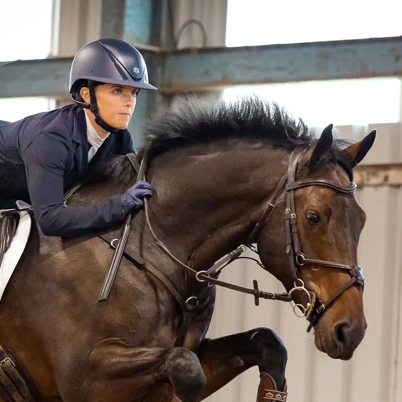 Charles Owen EQx Hyda Wide Peak MIPS Riding Helmet - Navy Matte/Navy Gloss-1