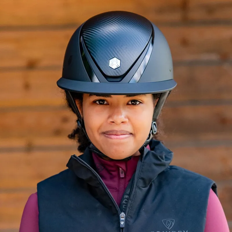 Charles Owen EQx Hyda Wide Peak MIPS Riding Helmet - Black Matte/Black Gloss-2