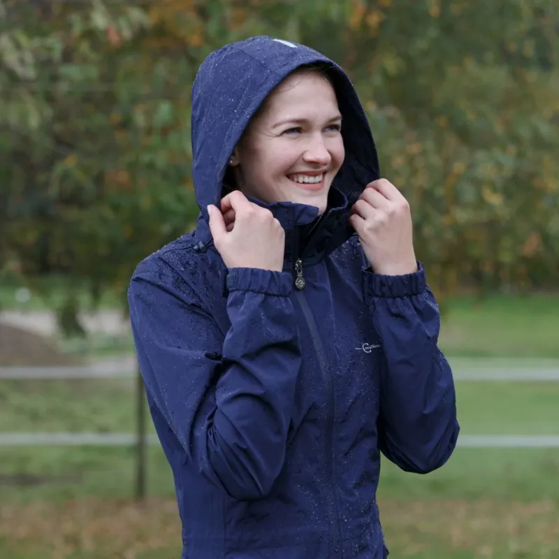 Covalliero Women's Long Waterproof Raincoat - Navy-1
