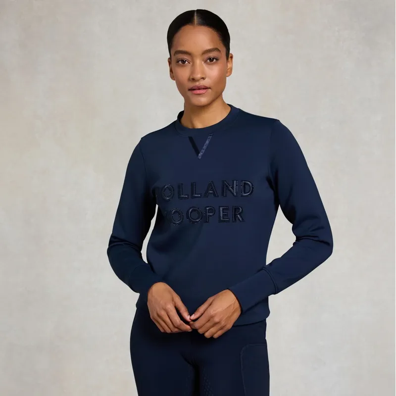 Holland Cooper Crystal Crew Women's Sweater - Ink Navy