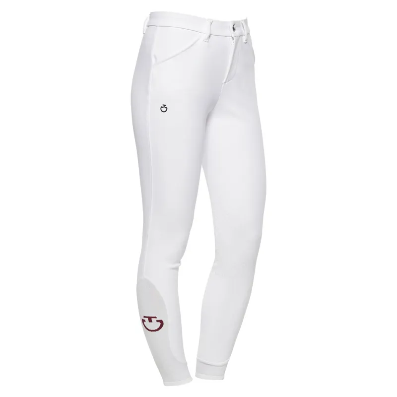 Cavalleria Toscana Logo Knee Grip Competition Breeches - White - 6yrs