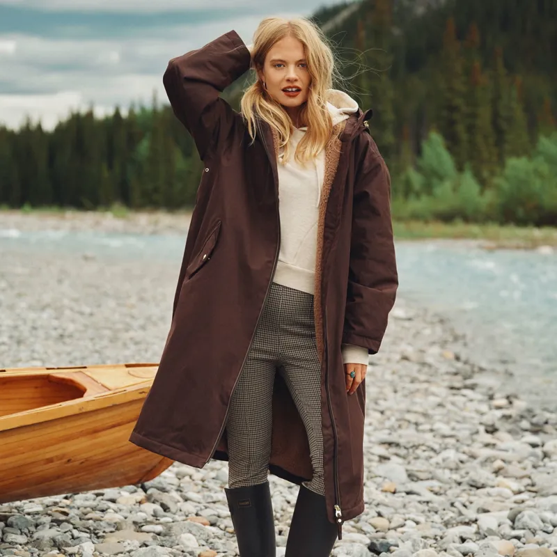 Joules Coverall Oversized Women's Waterproof Coat - Chocolate Brown-10