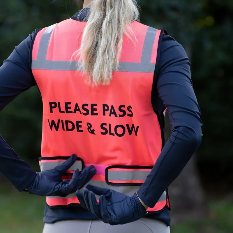 Woof Wear Hi-Viz Adult Riding Vest - Pink-1