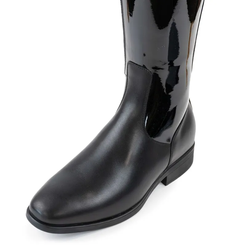 DeNiro Puro Dress Crystal Pin Unlaced Tall Riding Boot - Vertex Black-8
