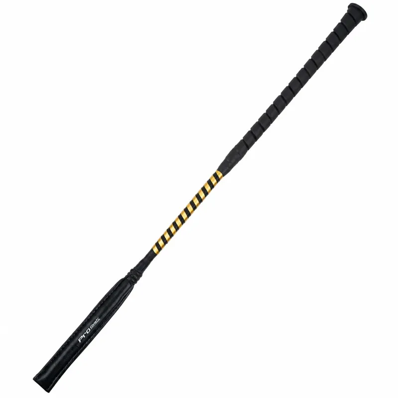 Dever Rider ProCush Flat Race Crop - Black/Gold
