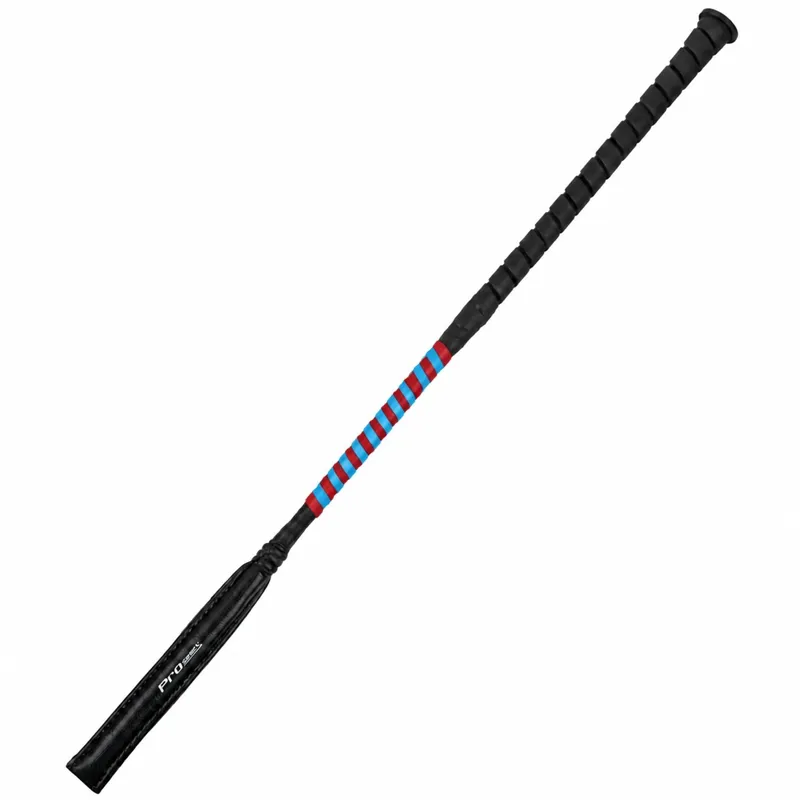 Dever Rider ProCush Flat Race Whip - Light Blue/Red