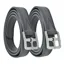 Dever Classic Curved Buckle Hide Covered Soft Stirrup Leathers - Black