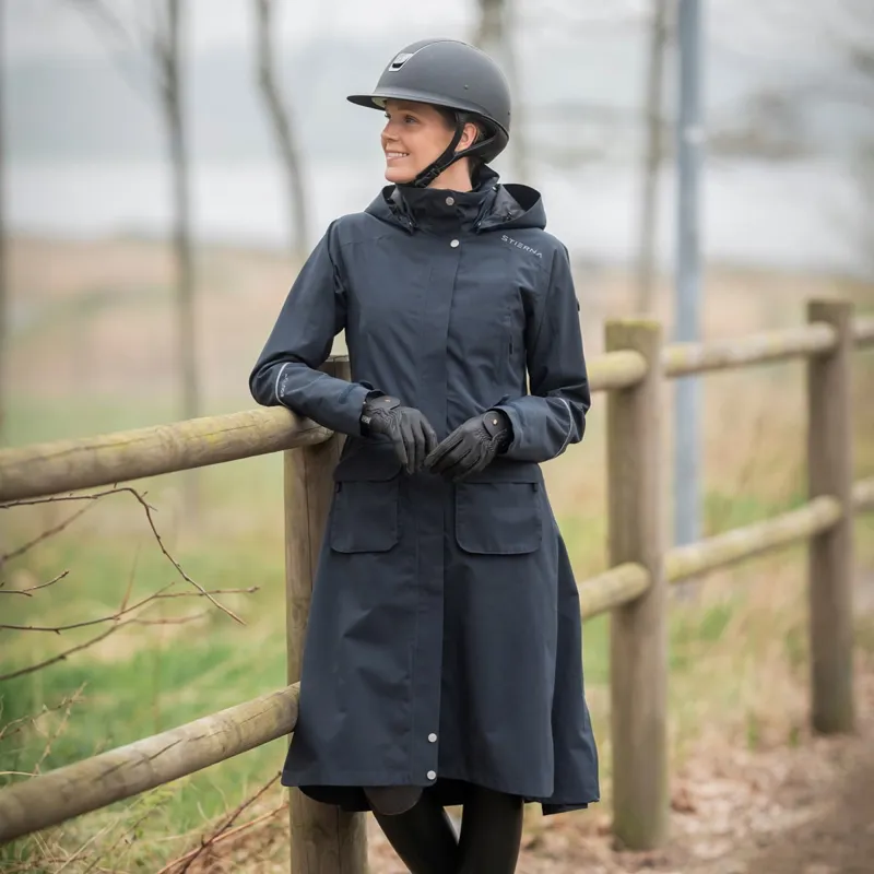 Stierna Nova Women's Long Waterproof Rain Coat - Midnight Navy
