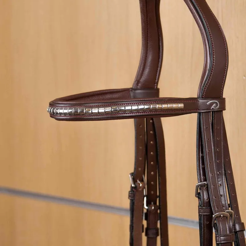 Dy'on New English Clincher Browband - Brown/Silver-1