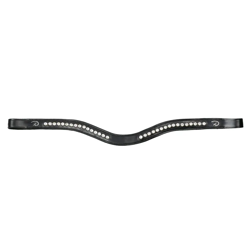 Dyon New English Half Swarovski V-Shape Browband - Black/White