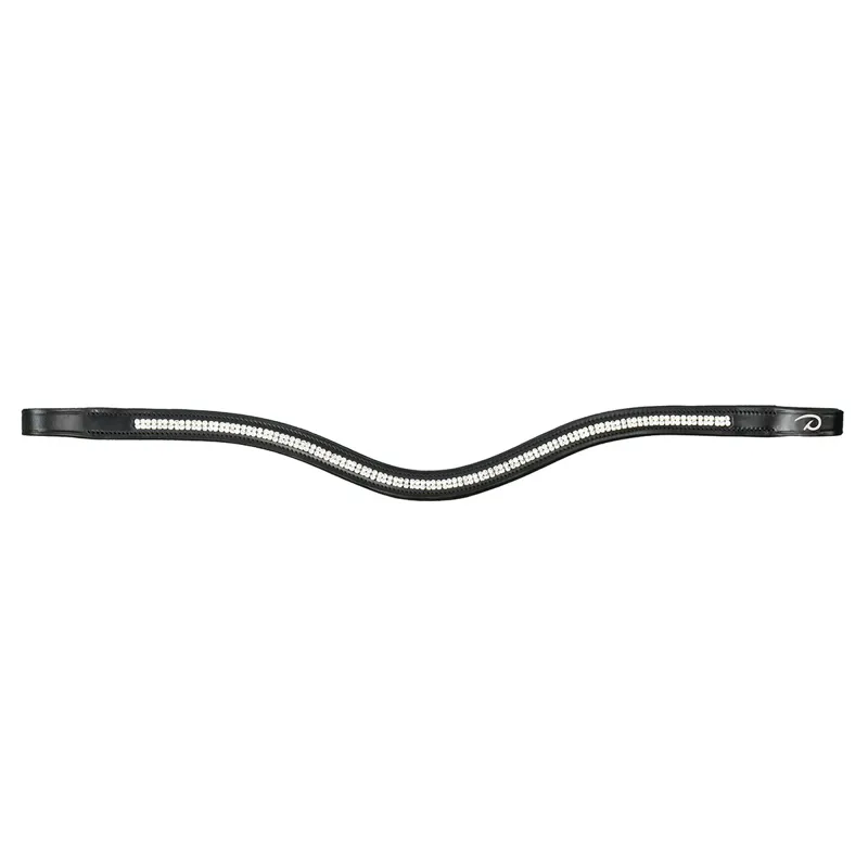 Dy'on New English Double Swarovski V-Shape Browband - Black/White