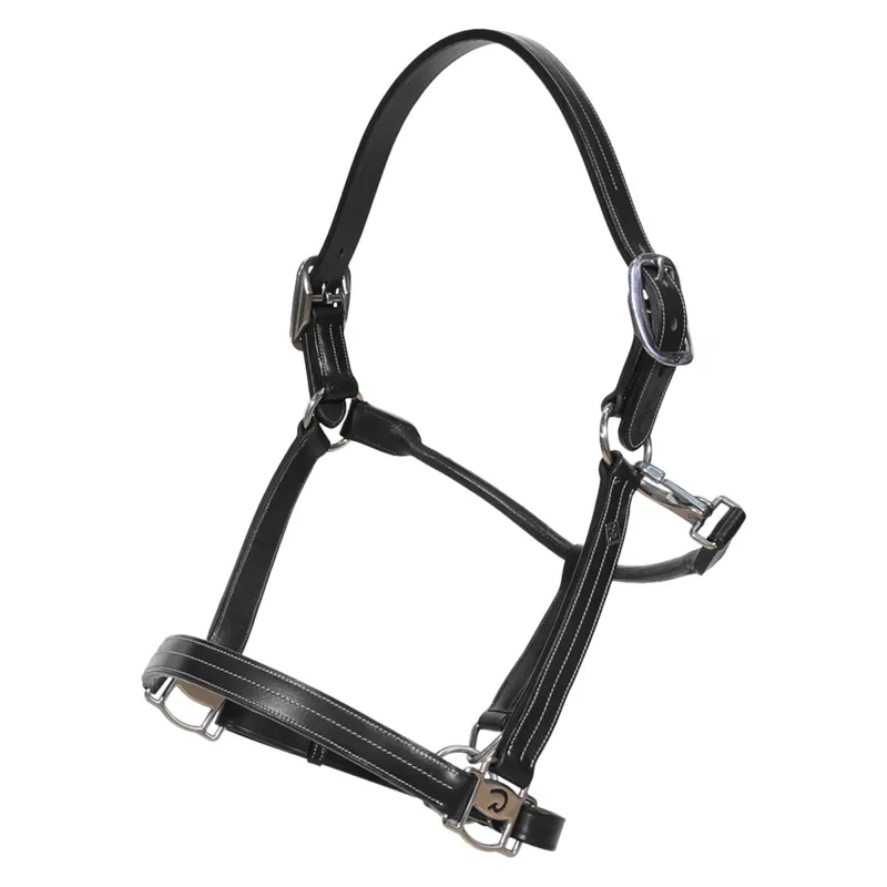 Dy'on US Collection Leather Halter with Adjustment - Black