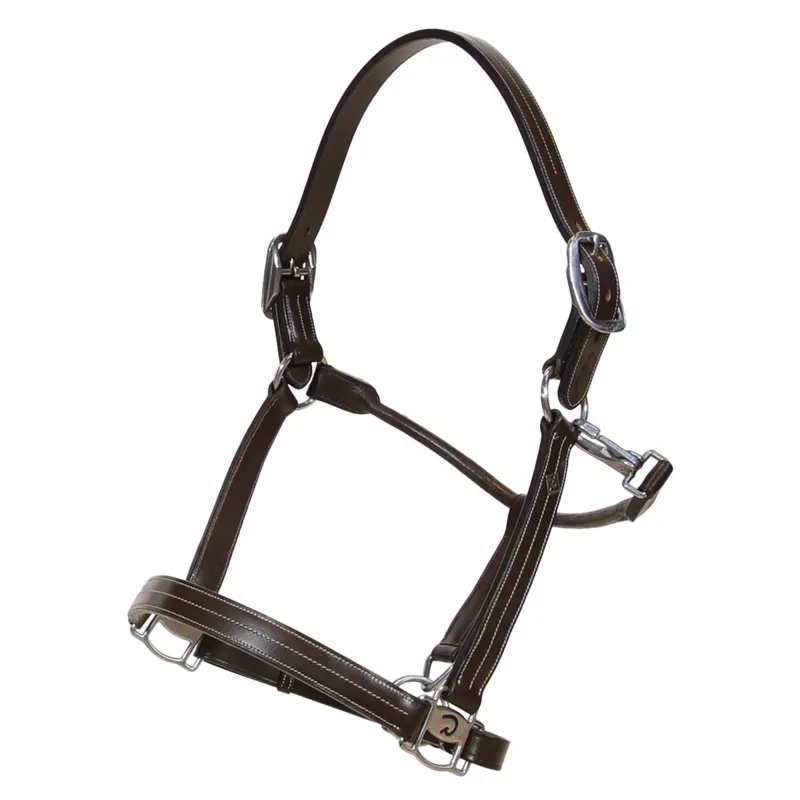 Dy'on US Collection Leather Halter with Adjustment - Brown