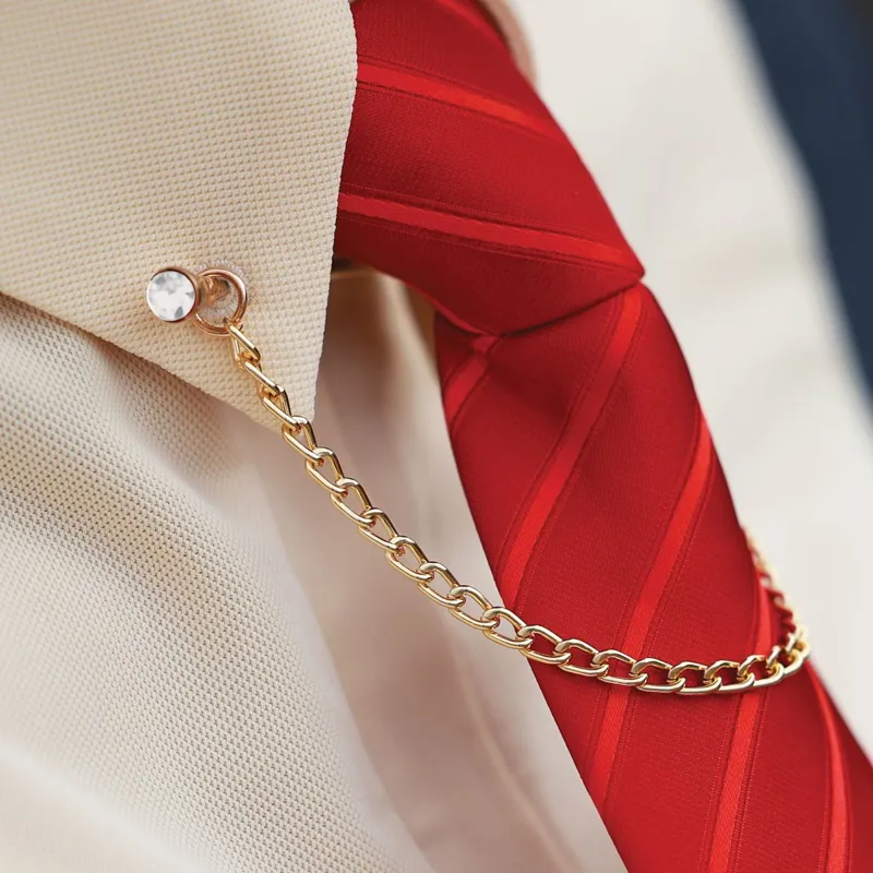 Equetech Crystal Show Collar Pin and Chain - Gold/Silver Crystal-1