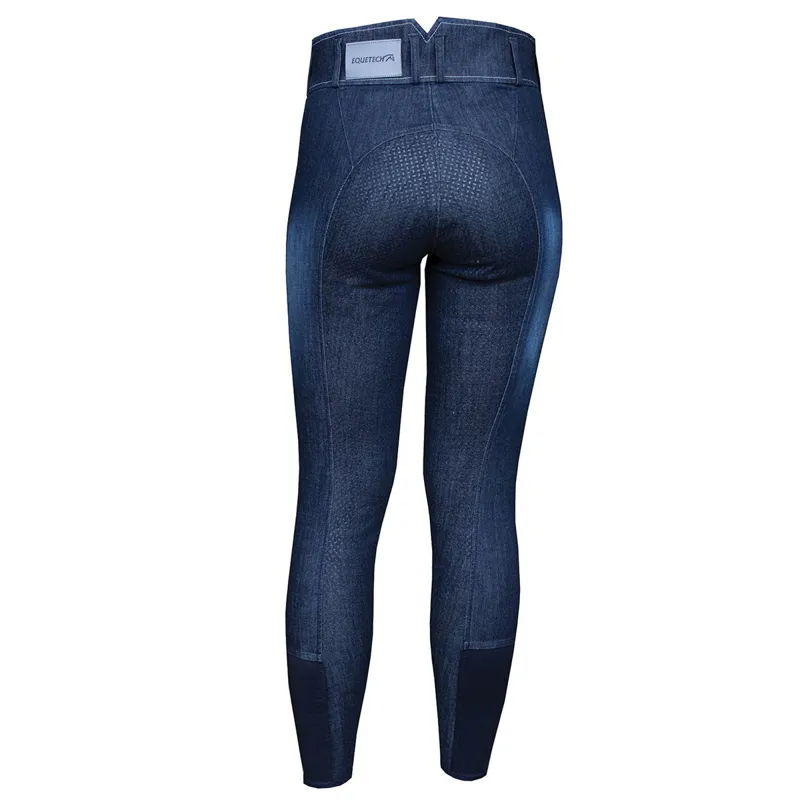 Equetech Ultimo Full Grip Womens Denim Breeches - Blue-3
