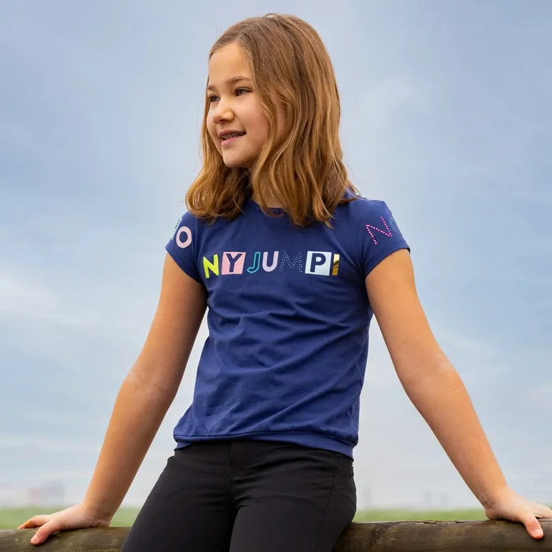 Equi-Kids Icance Junior T-Shirt - Navy