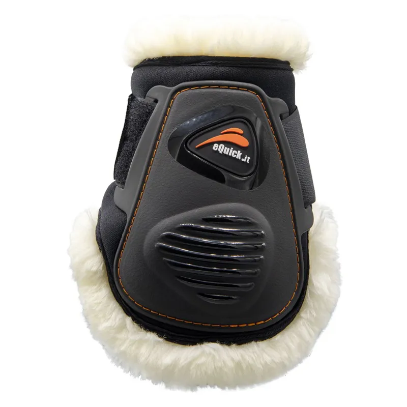 eQuick eLight Fluffy Hind Fetlock Boots - Black