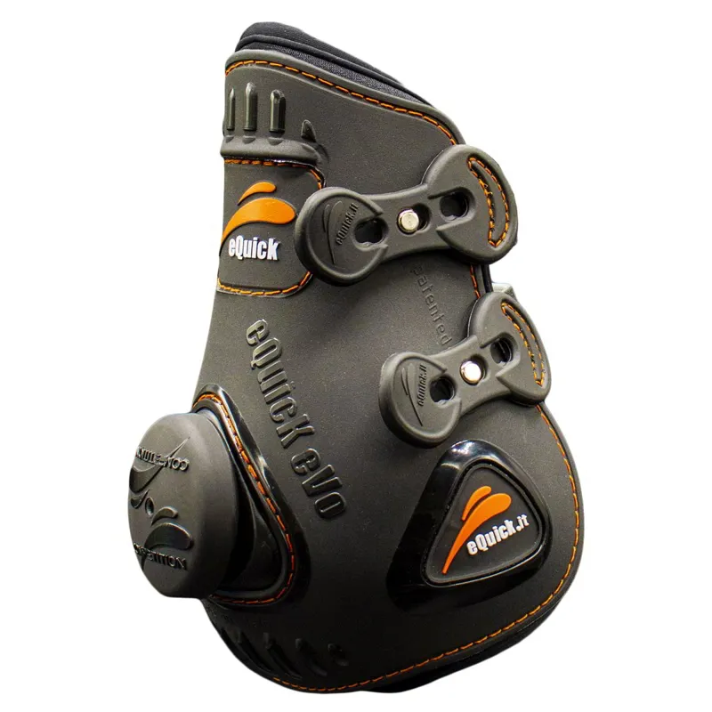 eQuick eVo500 Double Shell Hind Fetlock Boots with Weights - Black-2