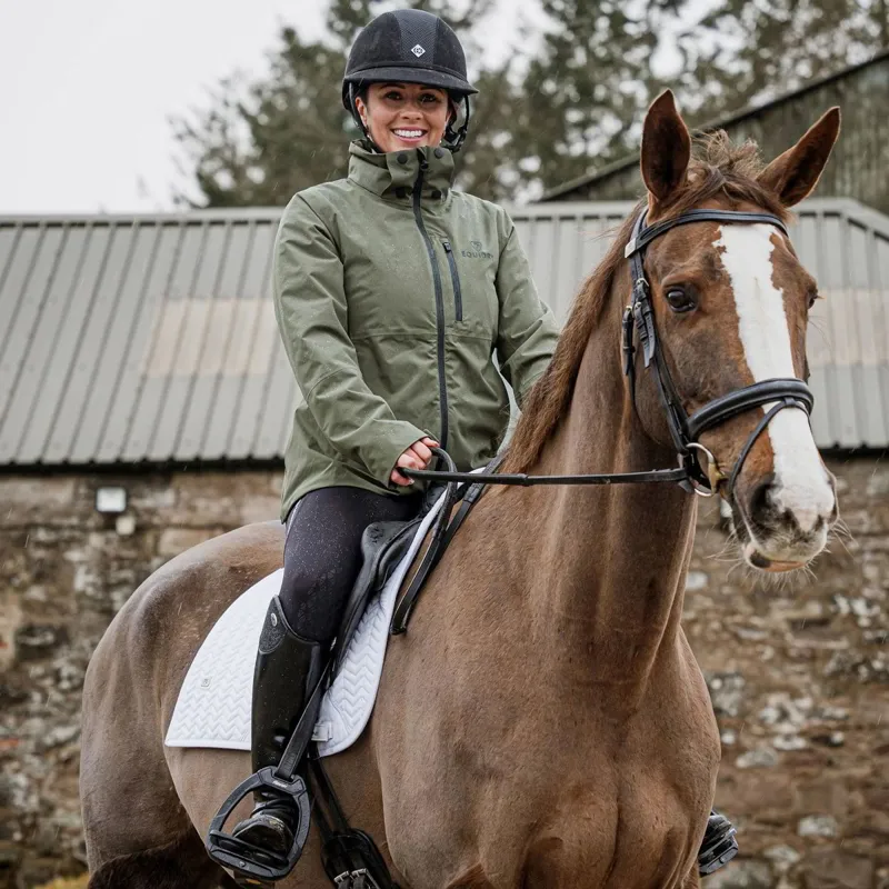 EQUIDRY Iris Women's Waterproof Riding Jacket - Green-3