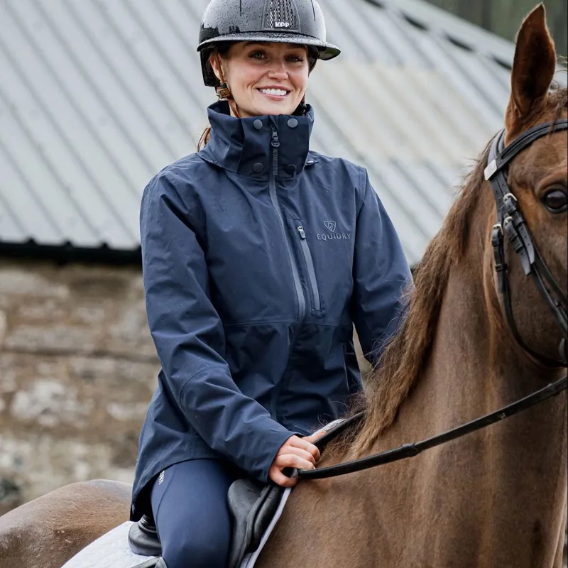EQUIDRY Iris Women's Waterproof Riding Jacket - Navy-4