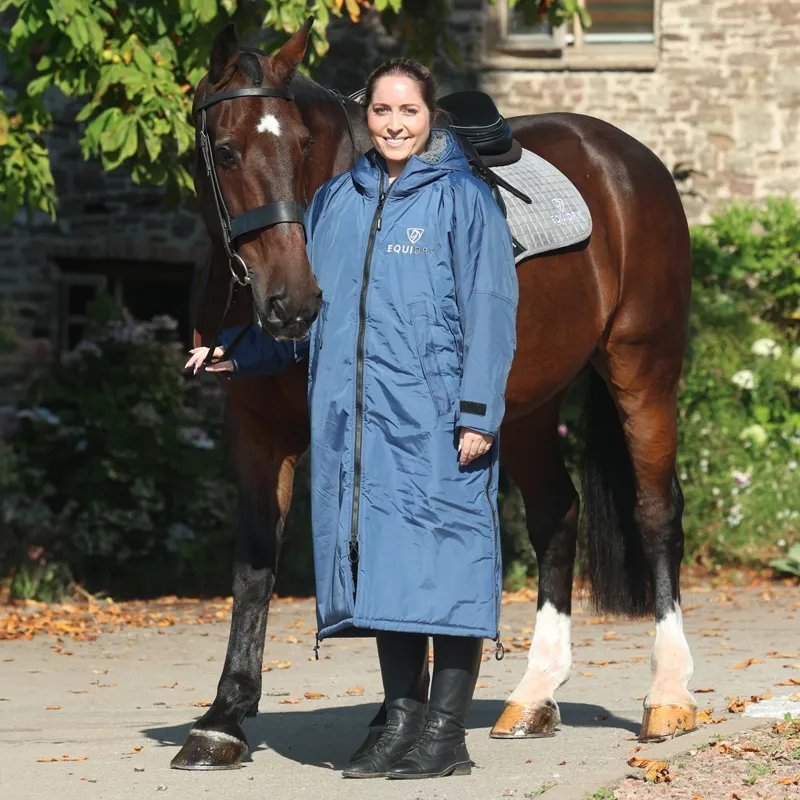 EQUIDRY Original Fleece Lined Waterproof Jacket - Steel Blue/Gray-1