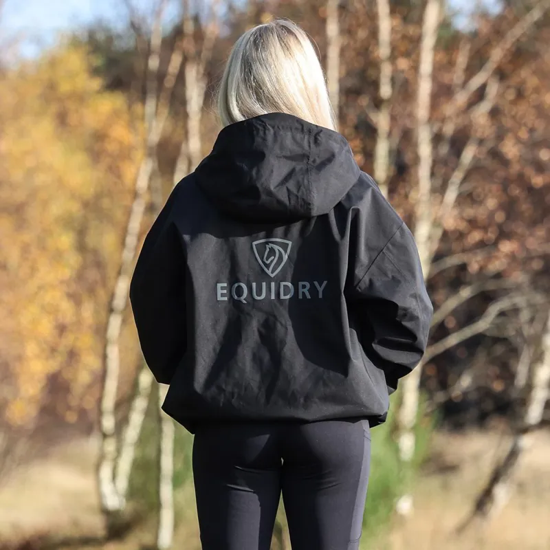 EQUIDRY Storm Smock Waterproof Quarter Zip Adult Jacket - Black-6