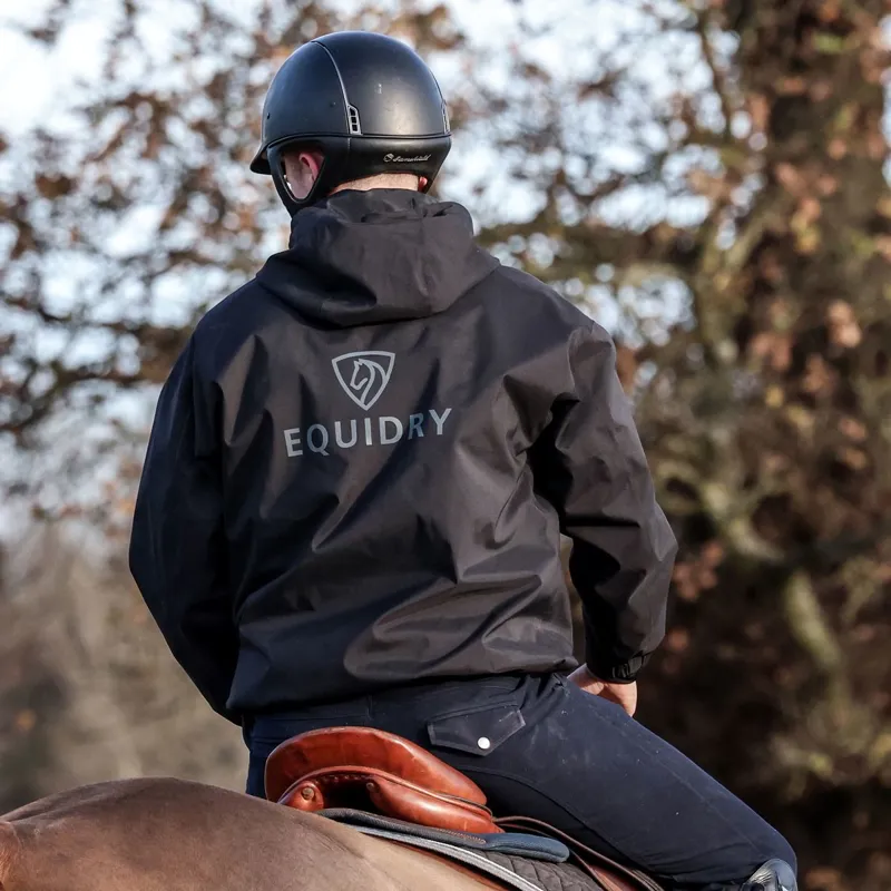 EQUIDRY Storm Smock Waterproof Quarter Zip Adult Jacket - Black-5