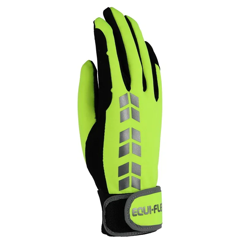 EQUI-FLECTOR Adults Riding Gloves - Yellow-3