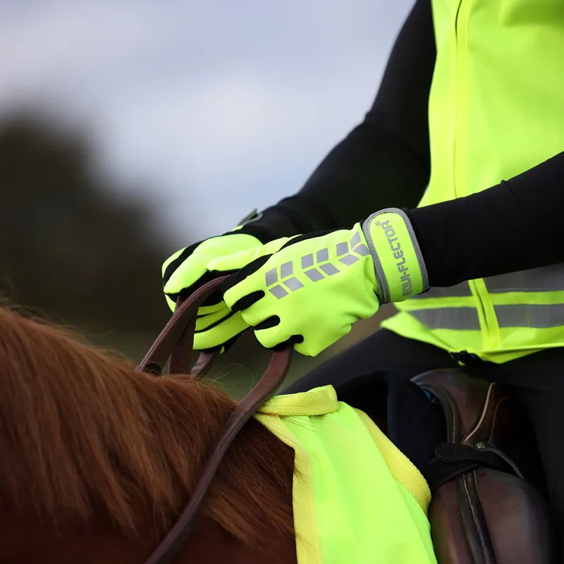 EQUI-FLECTOR Adults Riding Gloves - Yellow-1