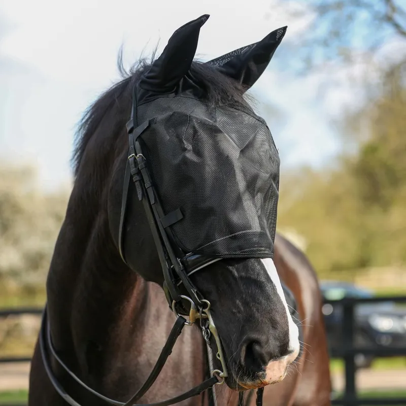 Equilibrium Net Relief Riding Fly Mask with Ears - Black