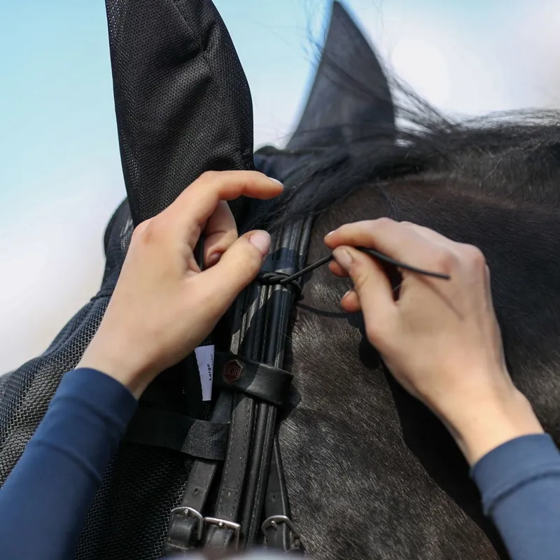 Equilibrium Net Relief Riding Fly Mask with Ears - Black-3