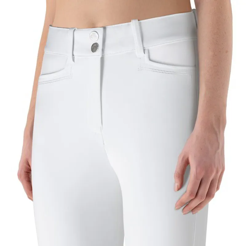 Equiline Eufrekh Knee Grip Women's High Waist Breeches - White-1