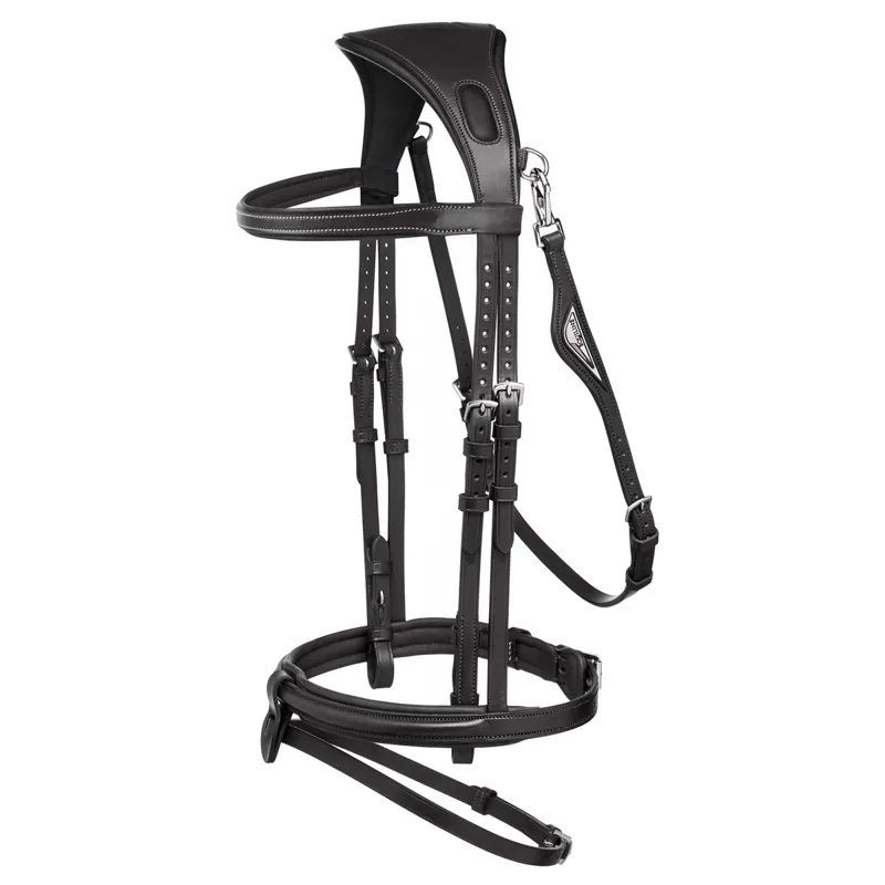 Equiline Anatomic Jumping Removable Flash Bridle - Black