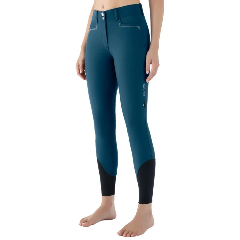 Equiline Eufrekh Knee Grip Women's High Waist Breeches - Legion Blue-1