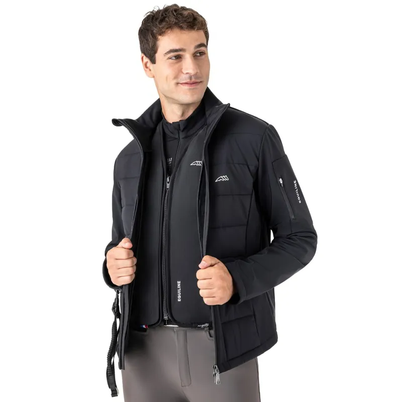 Equiline Exot Men's Airbag-Compatible Softshell Jacket - Black-4