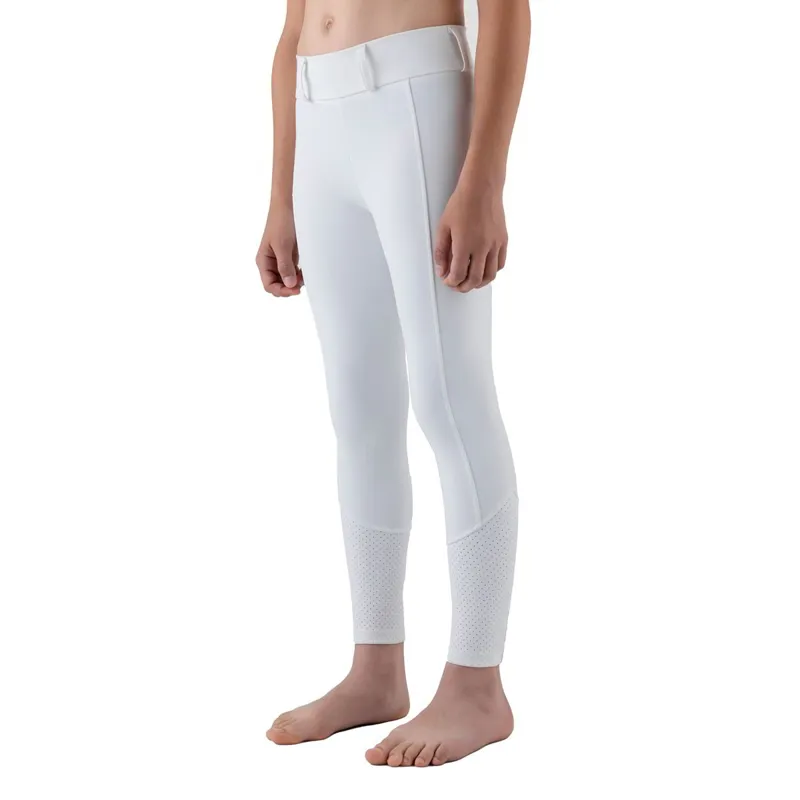Equiline Gingef Full Grip Junior Riding Tights - White-1