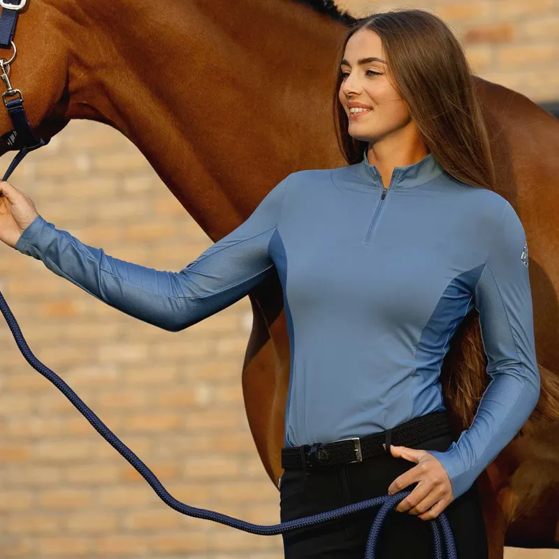 Equiline Edison Women's Second-Skin Base Layer - Provincial Blue-4