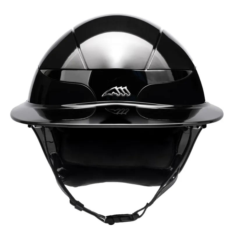 Equiline Xanto Logo Sun Visor Wide Peak Riding Helmet - Glossy Black-2
