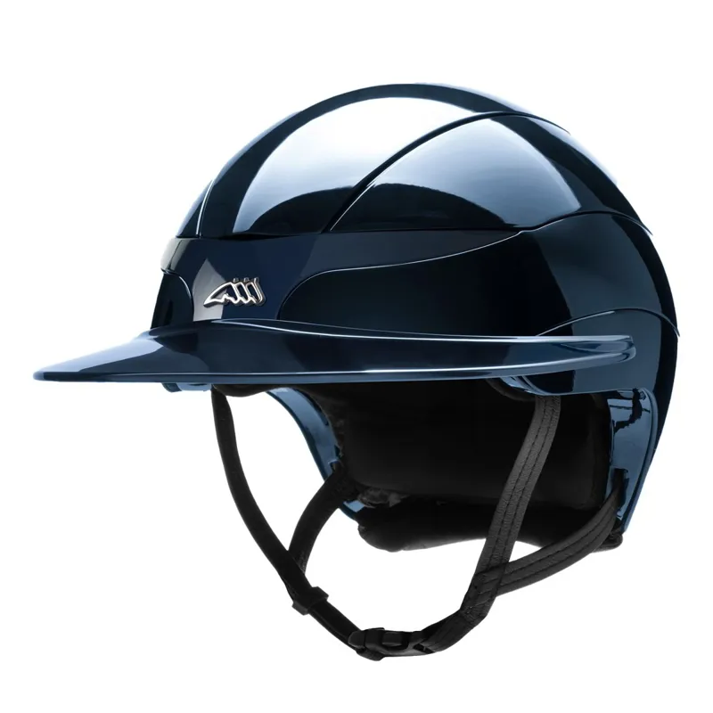 Equiline Xanto Logo Wide Brim Riding Helmet - Glossy Blue