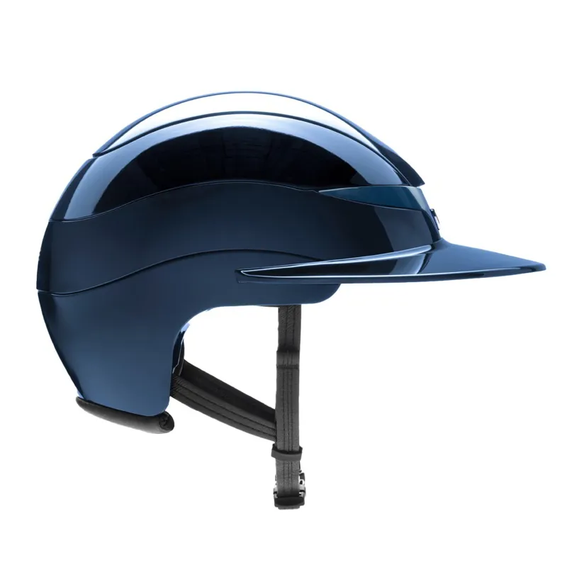 Equiline Xanto Logo Wide Brim Riding Helmet - Glossy Blue-2