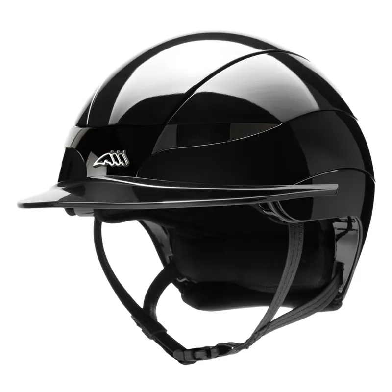 Equiline Xanto Logo Standard Visor Riding Helmet - Glossy Black