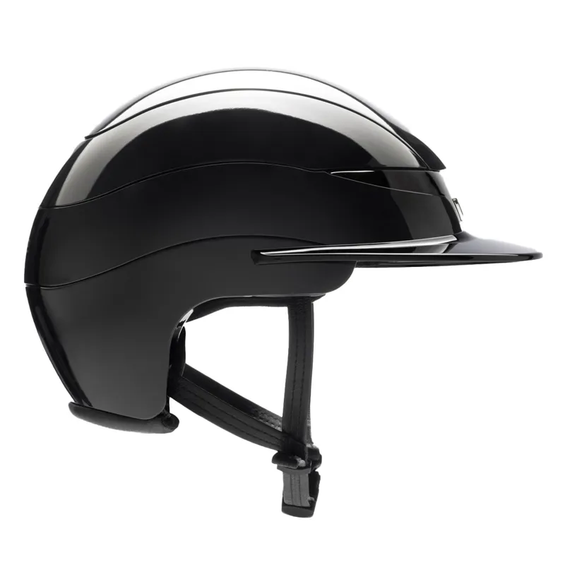 Equiline Xanto Logo Standard Visor Riding Helmet - Glossy Black-2