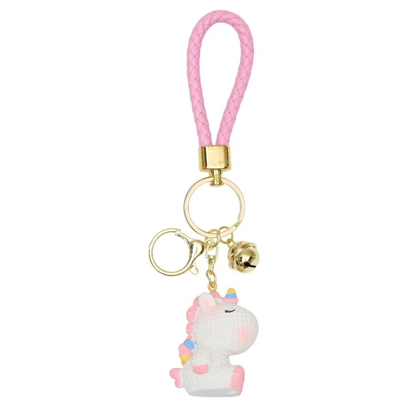 Equipage Unicorn Crochet Key Ring: Pink Mist