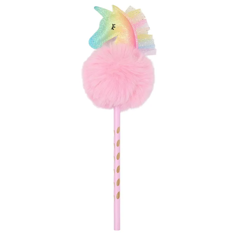 Equipage Pencil with Unicorn Pom-Pom - Rainbow