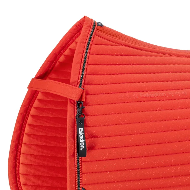 Eskadron Dynamic Sparkle Crystal Dressage Saddle Pad - Poppy Red-1