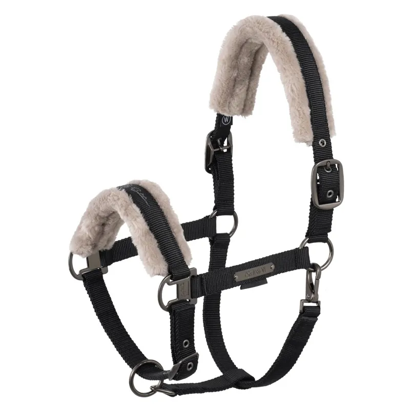 Eskadron Platinum Double Pin Faux Fur Halter Black