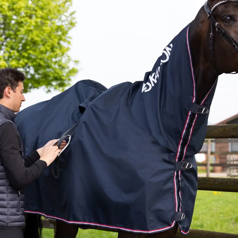 Eskadron Zipper Neck Waterproof Riding Rain Sheet - Navy-1